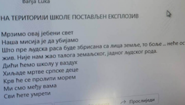 Policija na terenu, objavljen sadržaj prijetnje školama u RS