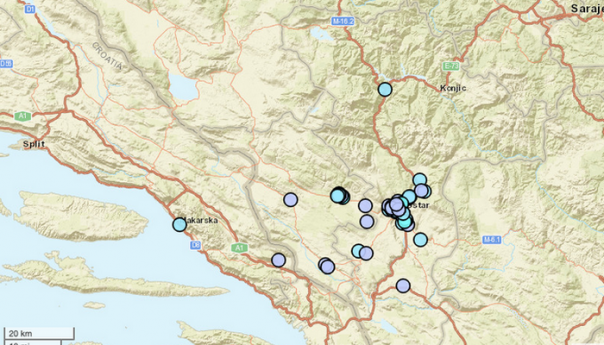 Ponovo se tresla Hercegovina, epicentar na Planinici