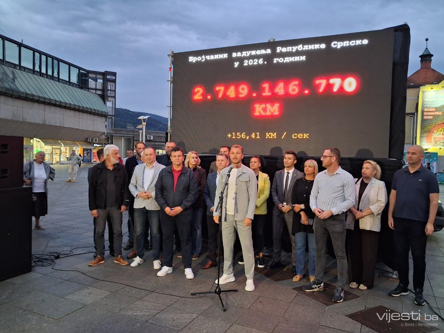 Postavljen brojčanik u Banja Luci: RS se svake sekunde zaduži 156,41 KM