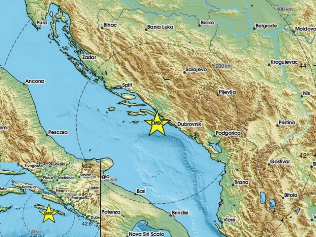 Zemljotres na jugu Hrvatske, osjetio se i u Bosni i Hercegovini