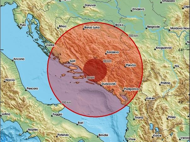 Potres s epicentrom kod Metkovića, osjetio se i u BiH