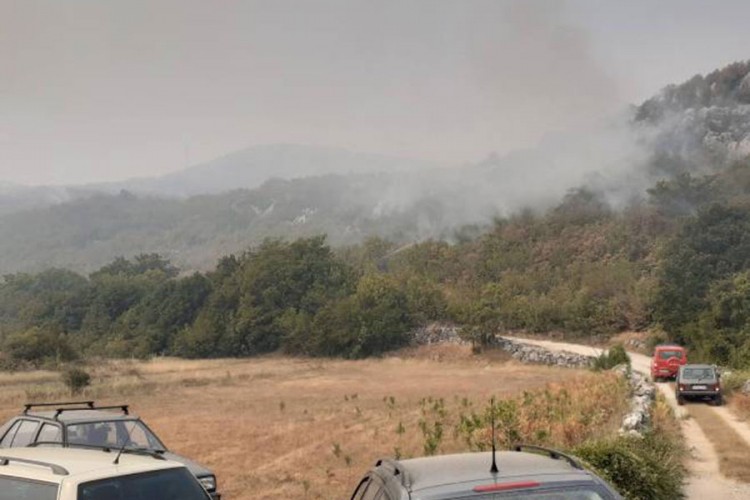 Požar kod Trebinja i dalje aktivan, prijeti kućama u blizini