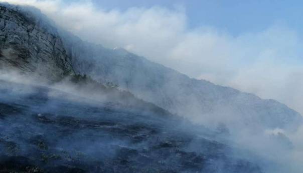 Požar na Kamešnici iznad livanjskih sela širi se prema granici s Hrvatskom