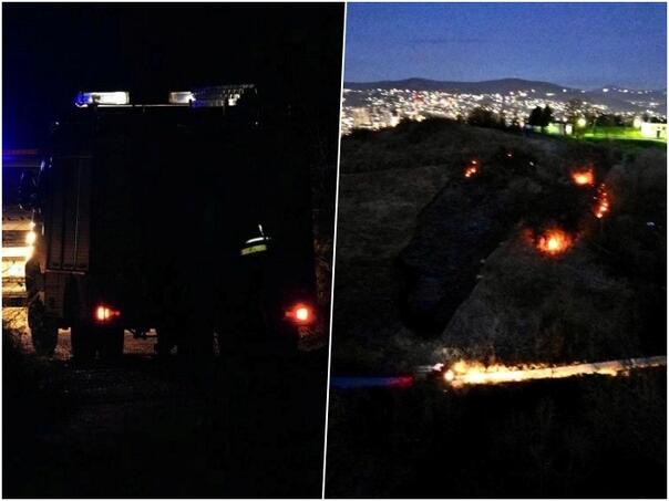 Požar na Mojmilo Brdu, vatrogasci na terenu