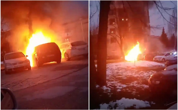 Požar u Sarajevu: Izgorio jedan automobil, vatra se proširila na još dva vozila