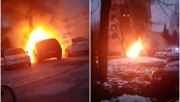 Požar u Sarajevu: Izgorio jedan automobil, vatra se proširila na još dva vozila