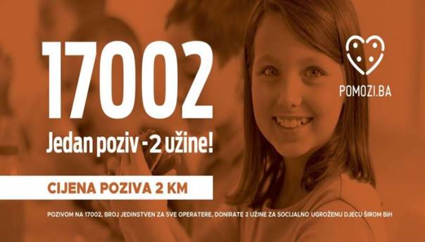 Poziv na 17002 za dvije užine djeci iz socijalno ugroženih porodica
