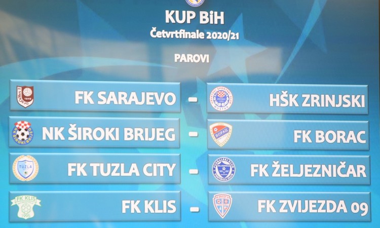 Poznati parovi četvrtfinala nogometnog Kupa BiH