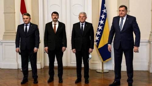 Predsjednik Mađarske stigao u Predsjedništvo BiH, dočekao ga je i Dodik