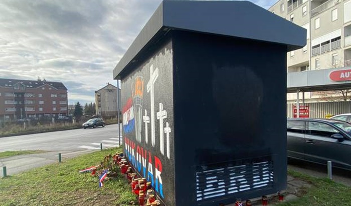 Prefarban mural osuđenog ratnog zločinca Praljka u Zagrebu