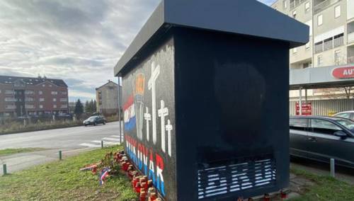 Prefarban mural osuđenog ratnog zločinca Praljka u Zagrebu