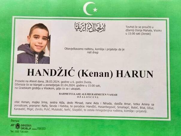 Preminuo Harun Handžić: Dječak koji se od teške bolesti liječio u Turskoj