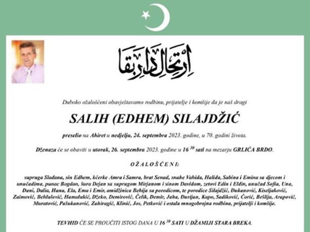 Preminuo otac Amre Silajdžić Džeko