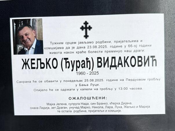 Preminuo Željko Vidaković, istaknuti privrednik i vlasnik Centruma