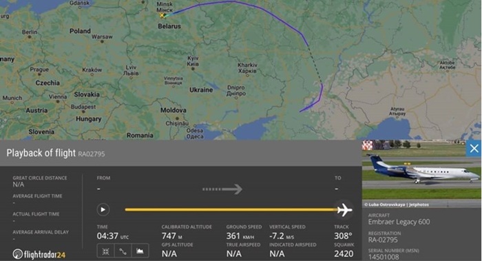 Prigožinov avion sletio u Bjelorusiju