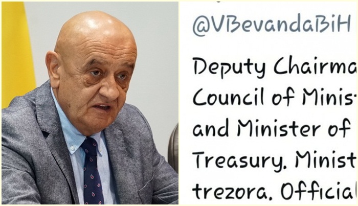 Prijavljen lažni Twitter nalog ministra Vjekoslava Bevande
