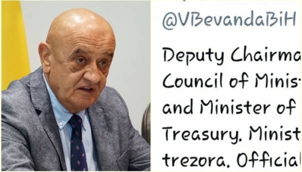 Prijavljen lažni Twitter nalog ministra Vjekoslava Bevande