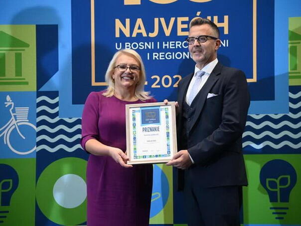 Priznanje 'Vizija 100' dodjeljeno Turističkoj zajednici Kantona Sarajevo