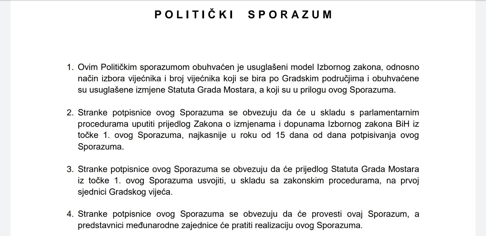 Pročitajte Sporazum o Mostaru koji su potpisali SDA i HDZ