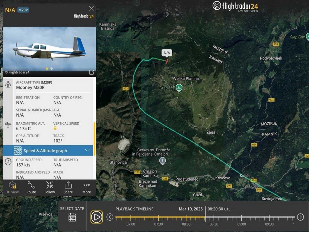 Pronađeni dijelovi malog aviona koji je poletio iz Zagreba i nestao iznad Slovenije