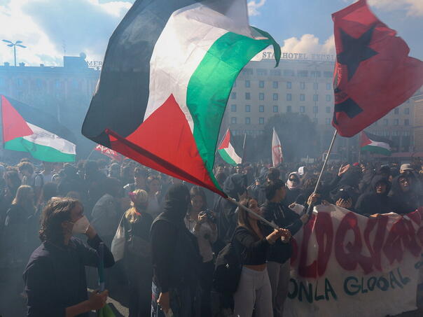 Propalestinski demonstranti u Firenci protiv utakmice Italija - Izrael