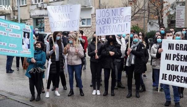 Prosvjedna šetnja zdravstvenih radnika HNK-a