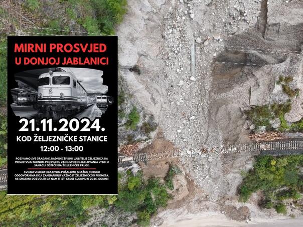 Protest u Donjoj Jablanici zbog sporosti u sanaciji pruge