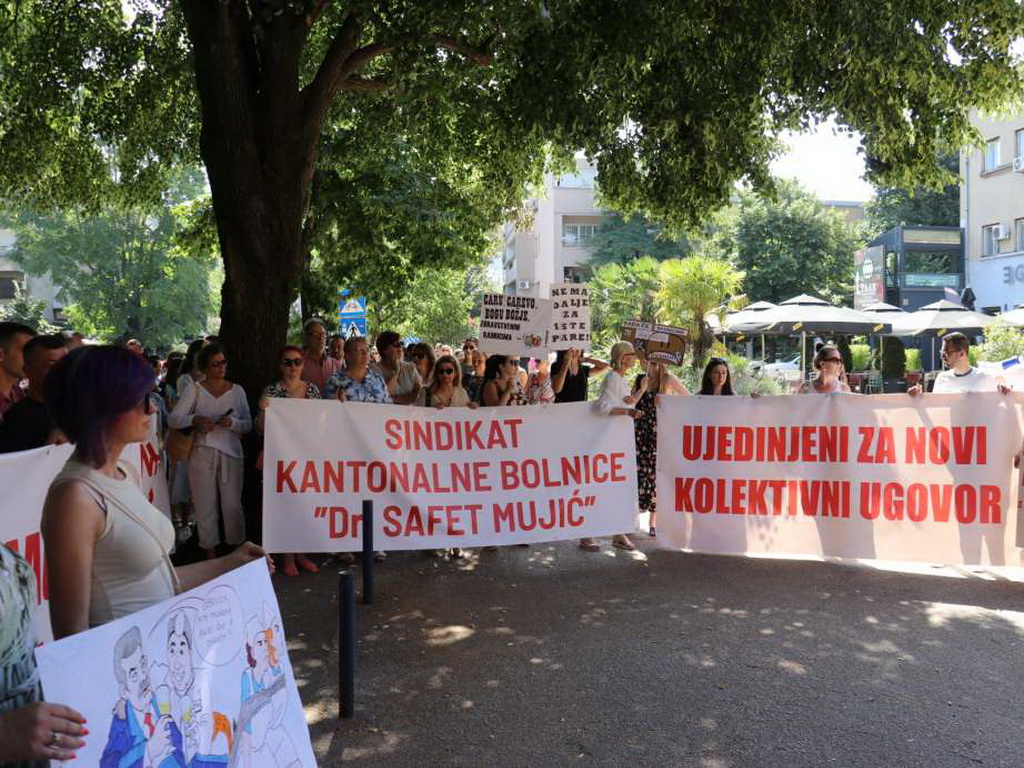 Protestna šetnja radnika zaposlenih u zdravstvu HNK u petak u Mostaru