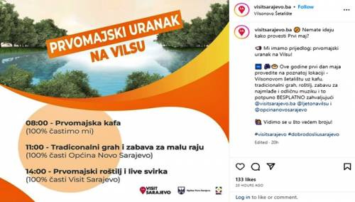 Prvog maja besplatna kafa, hrana i svirka na Vilsonovom šetalištu