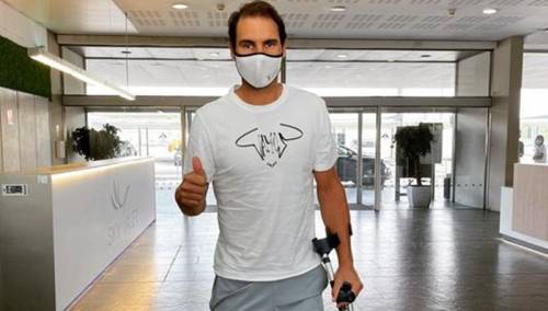 Rafael Nadal na štakama nakon tretmana na stopalu