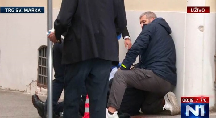 Ranjen policajac kod zgrade hrvatske vlade
