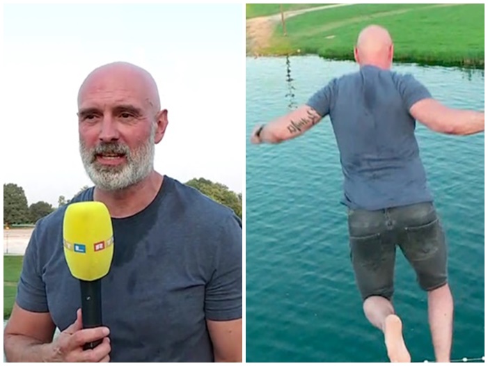 Reporter tokom javljanja uživo skočio u rijeku da se rashladi: 'Nemam druge opcije'
