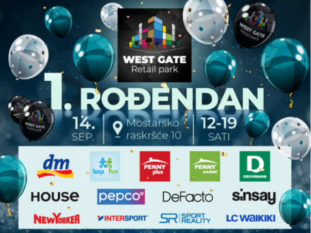 Retail park West Gate Sarajevo danas slavi svoj prvi rođendan