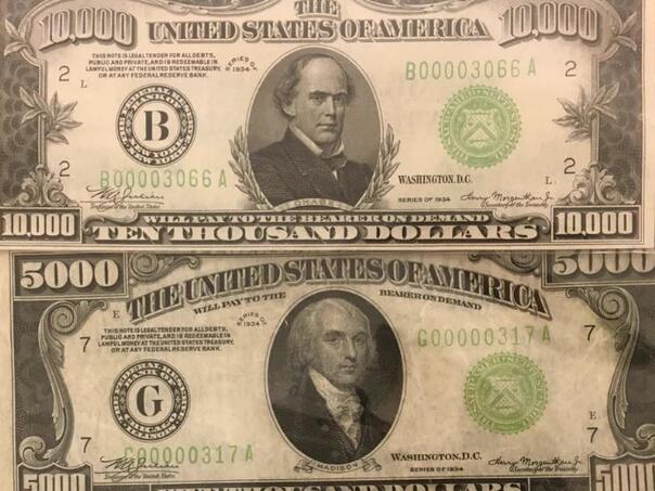 Rijetka novčanica od 10.000 dolara prodana na aukciji za 480.000 dolara