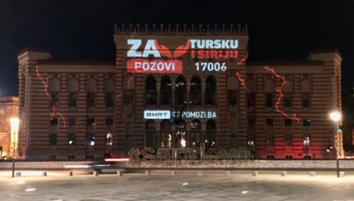 RTV Dom i Vijećnica u bojama Teletona za pomoć Turskoj i Siriji