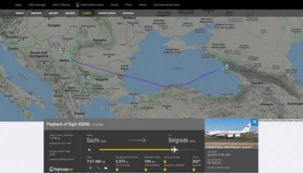 Ruski državni avion preko Bugarske doletio u Beograd