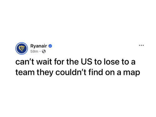 Ryanair jedva čeka da SAD izgubi od tima kojeg ne mogu pronaći na mapi