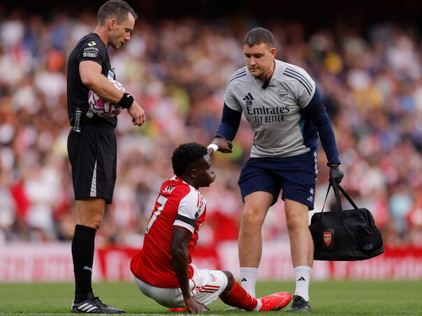 Saka propušta derbi Arsenala i Liverpoola