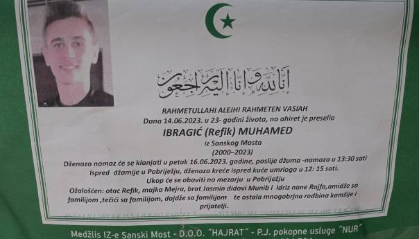Sanski Most tuguje: Preminuo 23-godišnji sportista Muhamed Ibragić