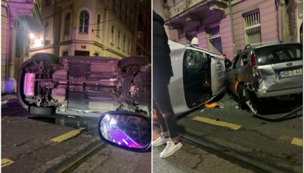 Saobraćajna nesreća u Sarajevu: Automobil završio na krovu, dvije osobe povrijeđene