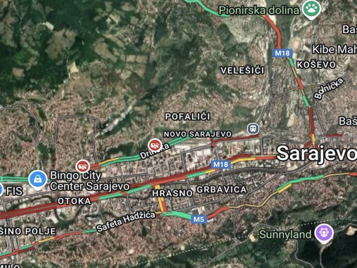 Saobraćajni kolaps u Sarajevu: Sve je u crvenom!