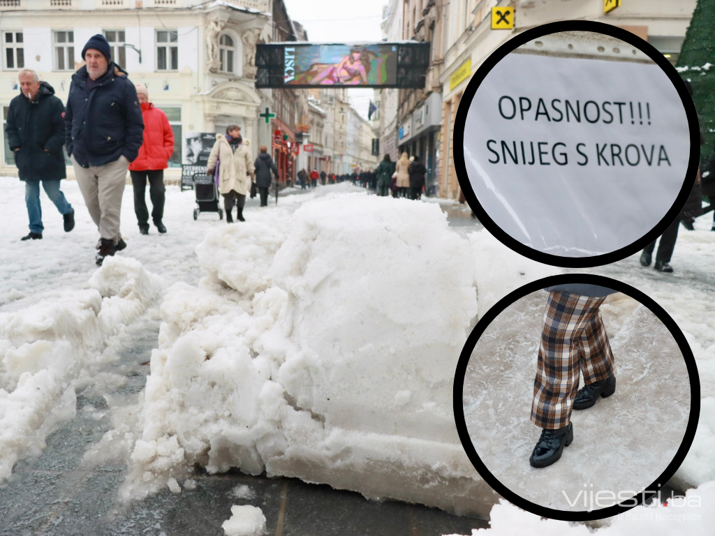 Sarajevo okovano snijegom: Opasnost na svakom koraku