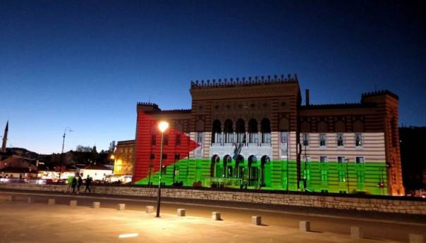 Sarajevska Vijećnica večeras u bojama zastave Palestine