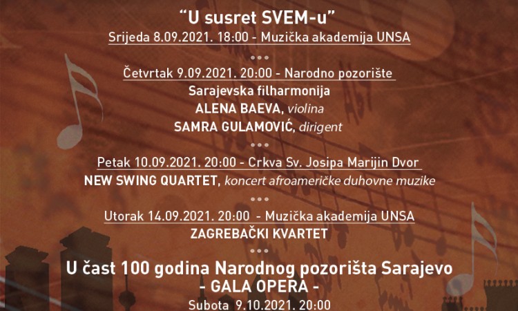 Sarajevske večeri muzike pomjerene za jesen