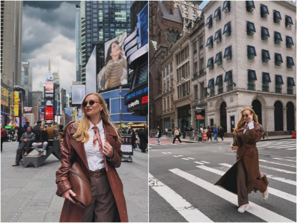 Šejla Zonić osvaja New York stilom – modna elegancija s Times Squarea