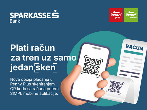 SIMPL mobilno bankarstvo Sparkasse Bank: Sada i brzo QR plaćanje u Penny Plus prodavnicama
