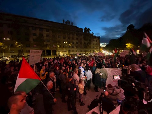 Skup podrške Palestini u Zagrebu: Free Palestine 