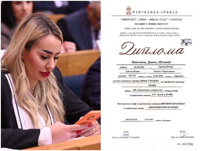 Šljivić se branila diplomom: Etiketiraju me zbog izgleda
