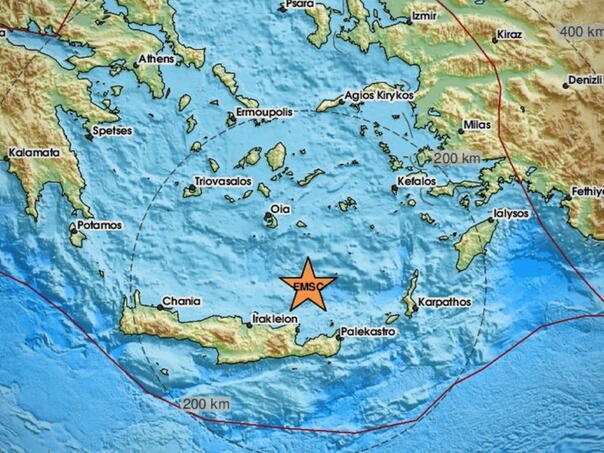 Snažan zemljotres kod grčkog otoka Kreta