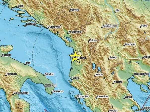 Snažni potresi registrovani u Albaniji i centralnoj Turskoj